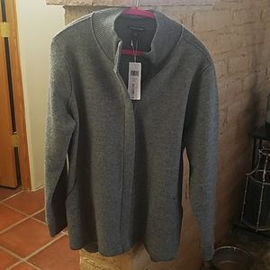 100% boiled wool gray cardigan by eileen fisher